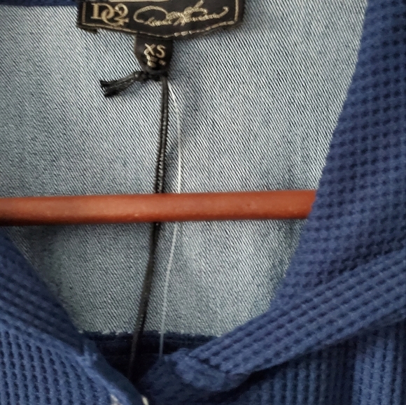 Diane Gilman 2 Denim and Sweater Assymetrical Swing Jacket Size XS New with Tags - Picture 4 of 5